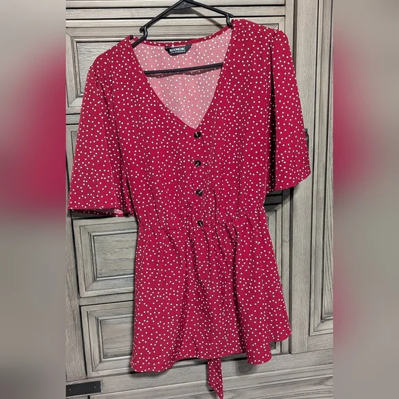 Bloom Chic Women's Red Polka Dot Top - Picture 2 of 3